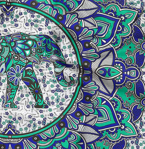 SheetKart Cotton Printed Wall Hanging Tapestry | Elephant Mandala Design | Home Decor Art| Perfect Gift | Aesthetic Room Decor | Proudly Made in India