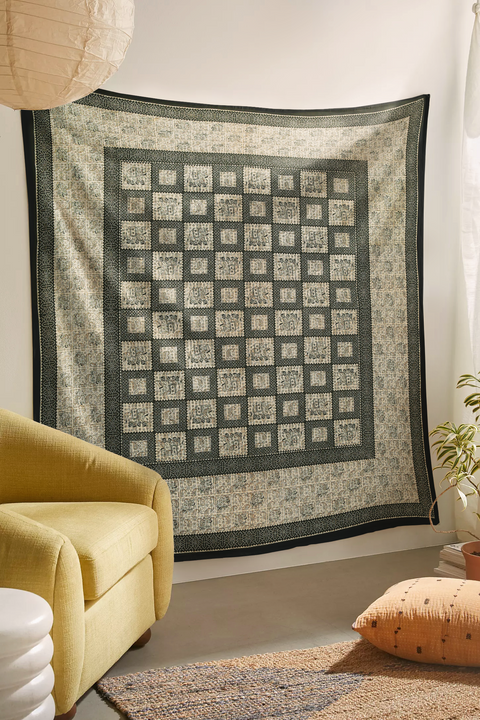 SheetKart Cotton Printed Wall Hanging Tapestry | Elephant Printed Intricate Style, Beige & Black | Home Decor Art | Perfect Gift | Aesthetic Room Decor | Proudly Made in India