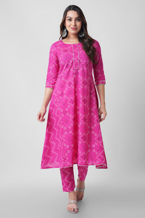 Arayna Women's Cotton Printed Kurta Palazzo Set with Dupatta - Comfortable and Stylish Ethnic Wear for Women