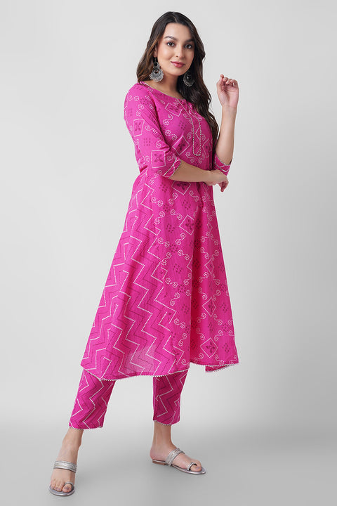 Arayna Women's Cotton Printed Kurta Palazzo Set with Dupatta - Comfortable and Stylish Ethnic Wear for Women