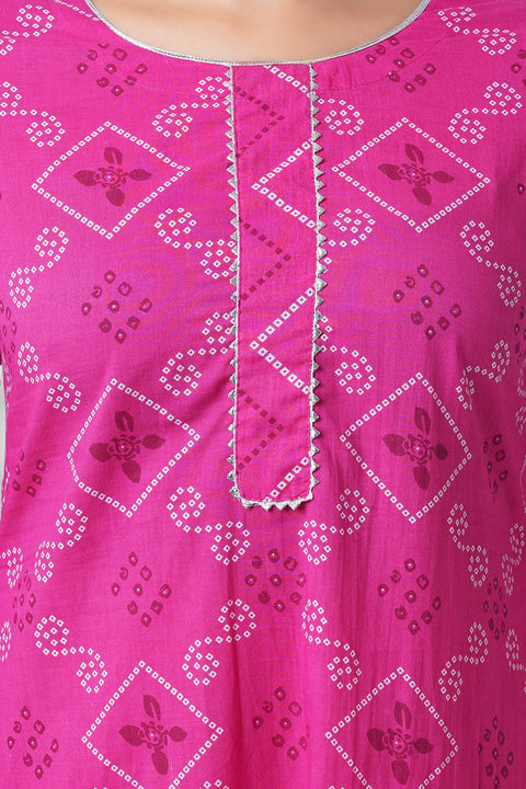 Arayna Women's Cotton Printed Kurta Palazzo Set with Dupatta - Comfortable and Stylish Ethnic Wear for Women