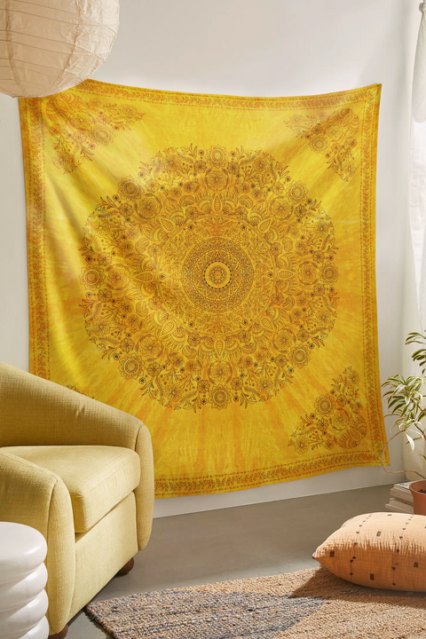 SheetKart Cotton Printed Wall Hanging Tapestry | Mandala Tapestries | Tie & Dye | Bohemian Art | Home Decor | Perfect Gift | Aesthetic Room Decor | Proudly Made in India | 84 x 96 inches