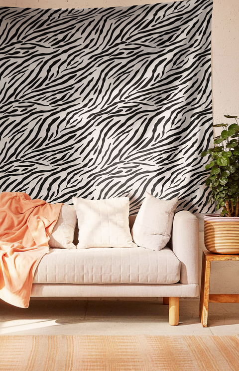 SheetKart Cotton Printed Wall Hanging Tapestry - Zebra Print - Bohemian Art - Home Decor Art - Perfect Gift - Aesthetic Room Decor - Proudly Made in India - 84 x 96 inches