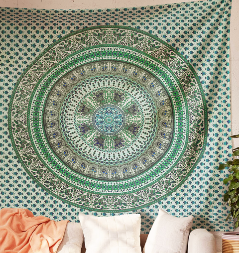 SheetKart Cotton Printed Wall Hanging Tapestry | Floral Fiesta | Bohemian Art | Home Decor Art | Perfect Gift | Aesthetic Room Decor | Proudly Made in India