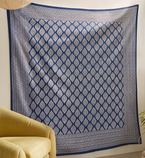 SheetKart Cotton Printed Wall Hanging Tapestry | Floral Motif | Bohemian Art | Home Decor Art | Perfect Gift | Aesthetic Room Decor | Proudly Made in India