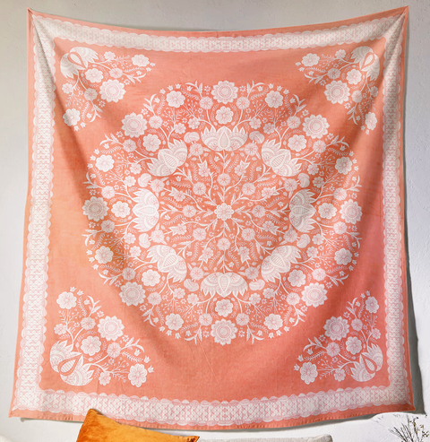 SheetKart Cotton Printed Wall Hanging Tapestry | Pink Mandala | Bohemian Art | Home Decor Art | Perfect Gift | Aesthetic Room Decor | Proudly Made in India