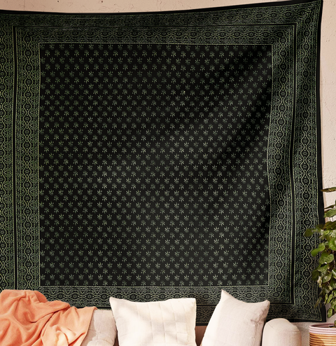 SheetKart Cotton Printed Wall Hanging Tapestry | Hand Block Pattern | Home Decor Art | Perfect Gift | Aesthetic Room Decor | Proudly Made in India