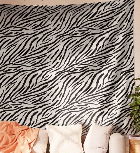 SheetKart Cotton Printed Wall Hanging Tapestry - Zebra Print - Bohemian Art - Home Decor Art - Perfect Gift - Aesthetic Room Decor - Proudly Made in India - 84 x 96 inches