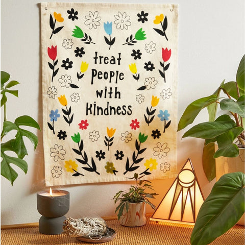 Flag Tapestry - Bohemian Cotton Printed Hand Made Wall Hanging Tapestries with Steel Grommets, Beige, Pack of 3 - SheetKart