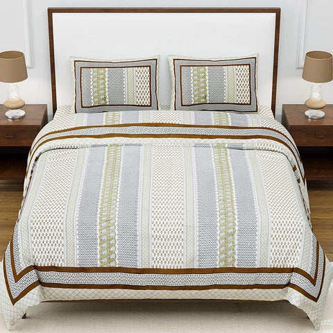 SheetKart Premium 144 TC Super Soft Cotton King Size Double Bedsheet with 2 Pillow Covers, Yellow