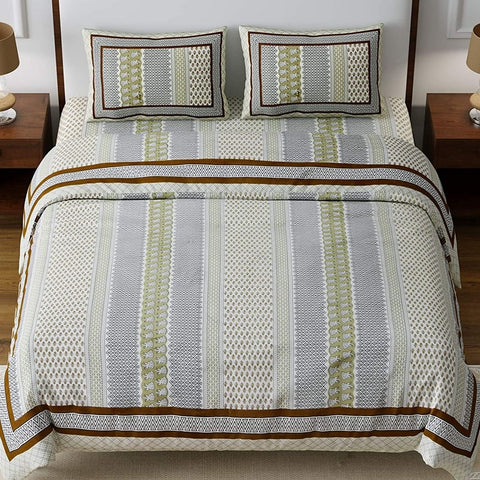SheetKart Premium 144 TC Super Soft Cotton King Size Double Bedsheet with 2 Pillow Covers, Yellow