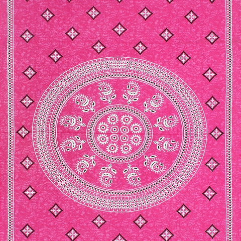 SheetKart Floral 100% Cotton Pink Single Bedsheet with 1 Pillow Cover - SheetKart