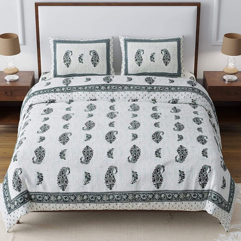 SheetKart Premium 144 TC Super Soft Cotton King Size Double Bedsheet with 2 Pillow Covers, Smoke Grey