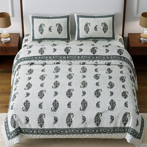 SheetKart Premium 144 TC Super Soft Cotton King Size Double Bedsheet with 2 Pillow Covers, Smoke Grey