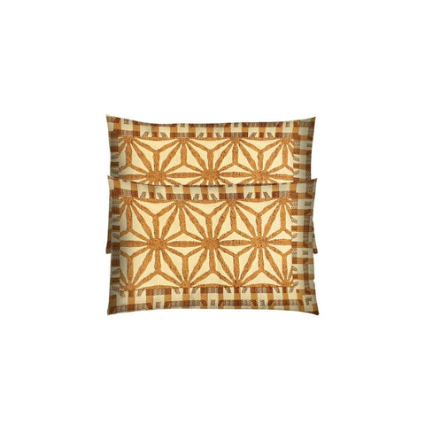 SheetKart 144 TC Cotton Printed Jaipuri King Size Double Bedsheet with 2 Pillow Covers, Mustard - SheetKart