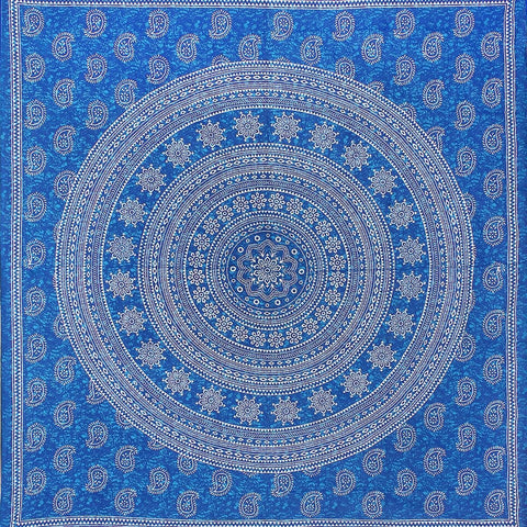 SheetKart Floral 100% Cotton Double Bedsheet with 2 Pillow Covers, Blue - SheetKart