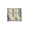 SheetKart 144 TC Cotton Printed Jaipuri King Size Double Bedsheet with 2 Pillow Covers, Sapphire Blue - SheetKart