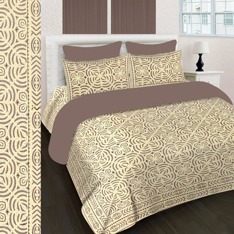 SheetKart 144 TC Cotton Printed Jaipuri King Size Double Bedsheet with 2 Pillow Covers - SheetKart