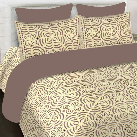 SheetKart 144 TC Cotton Printed Jaipuri King Size Double Bedsheet with 2 Pillow Covers - SheetKart