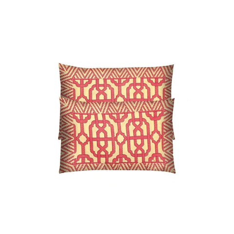 SheetKart 144 TC Cotton Printed Jaipuri King Size Double Bedsheet with 2 Pillow Covers in Coral Pink Color - SheetKart