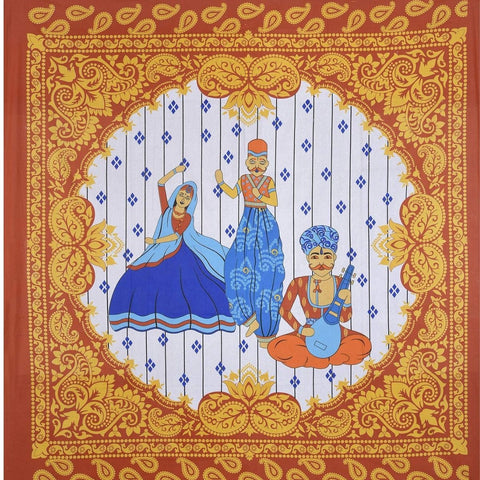 SheetKart 144 TC Cotton Printed Rajasthani Printed Double Bedsheet with 2 Pillow Covers - SheetKart