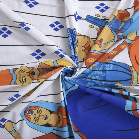 SheetKart 144 TC Cotton Printed Rajasthani Printed Double Bedsheet with 2 Pillow Covers - SheetKart