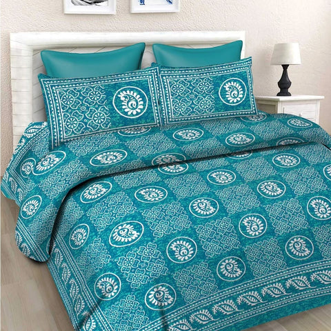 SheetKart Floral 100% Cotton Single Bedsheet with 1 Pillow Cover - SheetKart