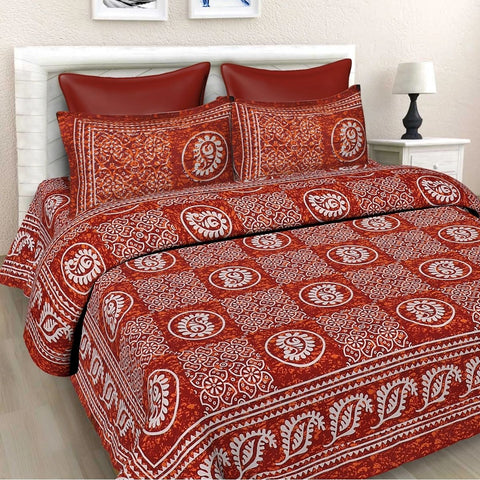 SheetKart Floral 100% Cotton Single Bedsheet with 1 Pillow Cover - SheetKart