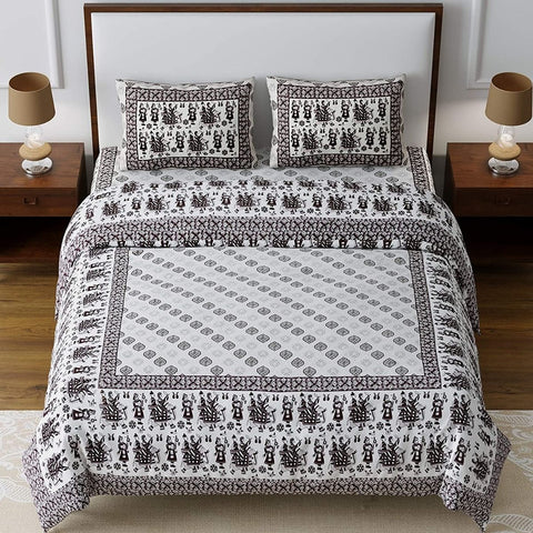 SheetKart Premium 144 TC Super Soft Cotton King Size Double Bedsheet with 2 Pillow Covers - SheetKart