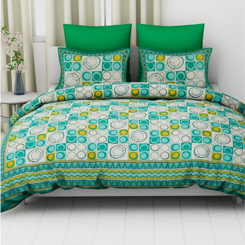 SheetKart Circles 144 TC Cotton Double Bedsheet with 2 Pillow Covers - SheetKart