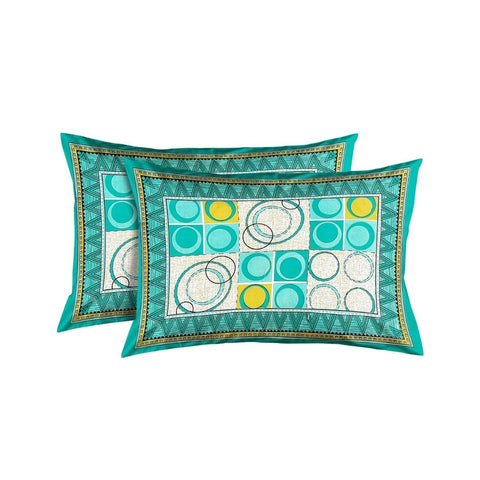 SheetKart Circles 144 TC Cotton Double Bedsheet with 2 Pillow Covers - SheetKart