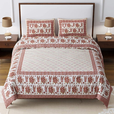 SheetKart Premium 144 TC Super Soft Cotton King Size Double Bedsheet with 2 Pillow Covers - SheetKart