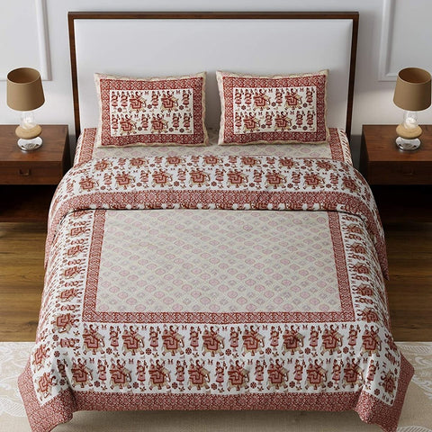 SheetKart Premium 144 TC Super Soft Cotton King Size Double Bedsheet with 2 Pillow Covers - SheetKart
