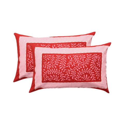 SheetKart Grace 160 TC Cotton Bedsheet with 2 Pillow Covers - King Size, Fine Red - SheetKart