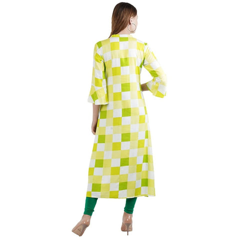Arayna Women's Rayon Printed Embroidered Kurta - SheetKart