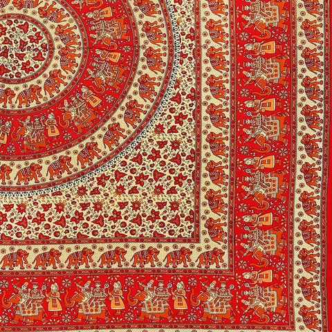 SheetKart Floral 144 TC Cotton Double Bedsheet with 2 Pillow Covers - Red - SheetKart