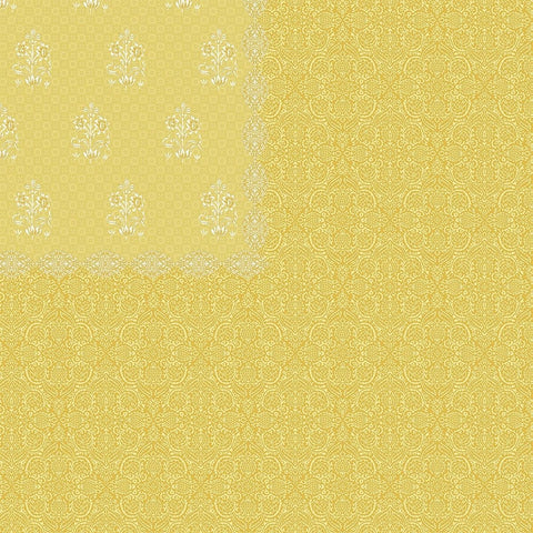 SheetKart Bedsheet for King Size Double Bed - Premium Traditional Floral Buti Printed 144 TC 100% Cotton with 2 Pillow Covers, Yellow - SheetKart