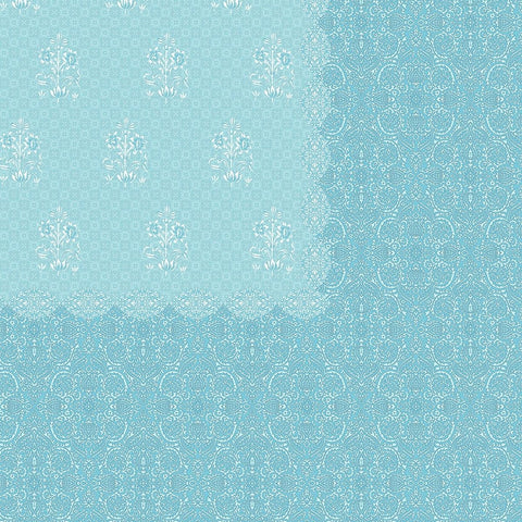 SheetKart Bedsheet for King Size Double Bed - Premium Traditional Floral Buti Printed 144 TC 100% Cotton with 2 Pillow Covers, Blue - SheetKart