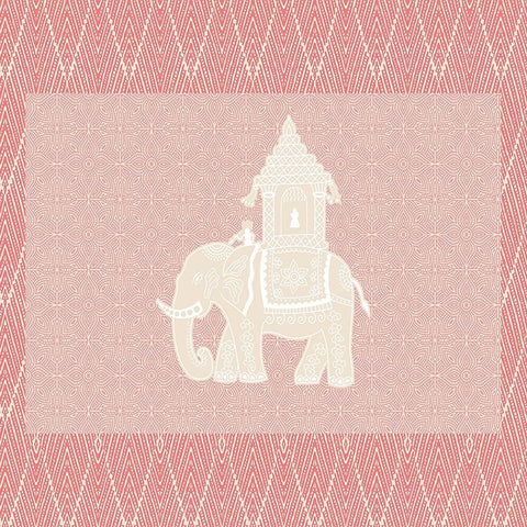 SheetKart Bedsheet for King Size Double Bed - Premium Traditional Elephant Printed 144 TC 100% Cotton with 2 Pillow Covers, Pink - SheetKart