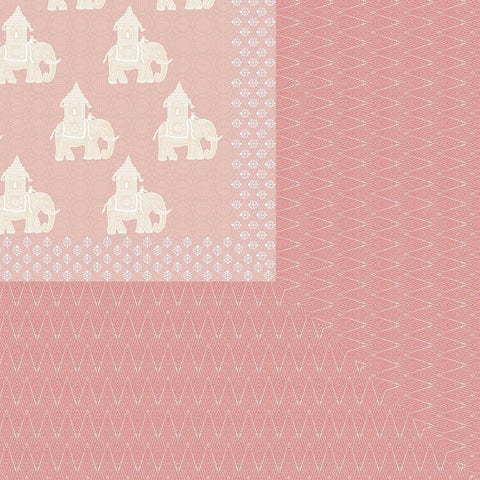 SheetKart Bedsheet for King Size Double Bed - Premium Traditional Elephant Printed 144 TC 100% Cotton with 2 Pillow Covers, Pink - SheetKart