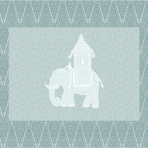 SheetKart Bedsheet for King Size Double Bed - Premium Traditional Elephant Printed 144 TC 100% Cotton with 2 Pillow Covers, Blue - SheetKart