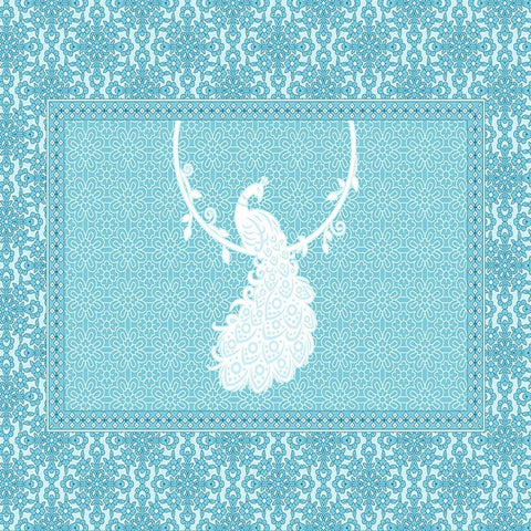 SheetKart Bedsheet for King Size Double Bed - Premium Traditional Peacock Printed 144 TC 100% Cotton with 2 Pillow Covers, Blue - SheetKart