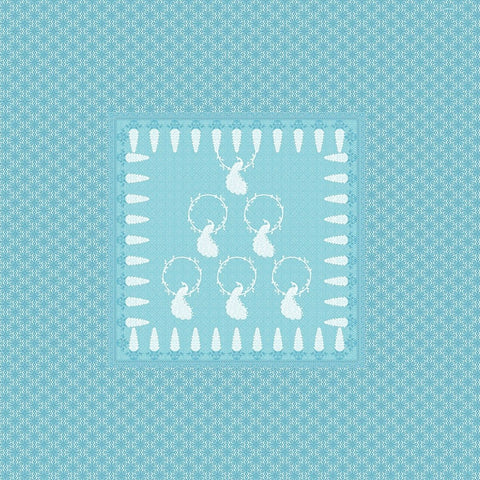 SheetKart Bedsheet for King Size Double Bed - Premium Traditional Peacock Printed 144 TC 100% Cotton with 2 Pillow Covers, Blue - SheetKart