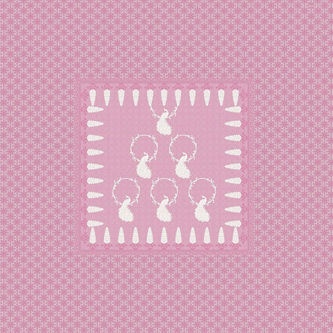 SheetKart Bedsheet for King Size Double Bed - Premium Traditional Peacock Printed 144 TC 100% Cotton with 2 Pillow Covers, Pink - SheetKart