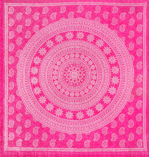 SheetKart Floral 100% Cotton Double Bedsheet with 2 Pillow Covers, Pink - SheetKart