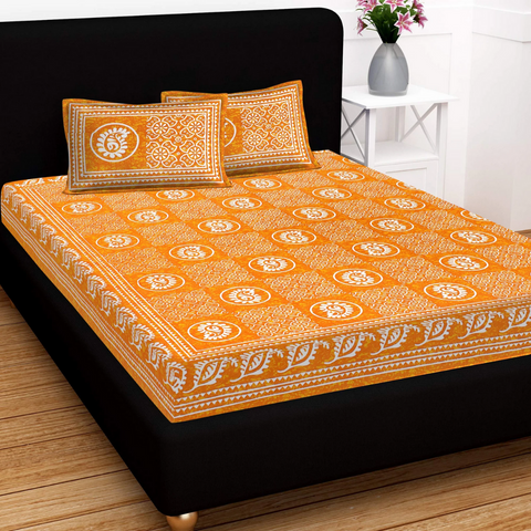 SheetKart Floral 100% Cotton Double Bedsheet with 2 Pillow Covers - SheetKart