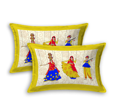 SheetKart 144 TC 100% Cotton Traditional Print Double Bedsheet with 2 Pillow Covers - SheetKart