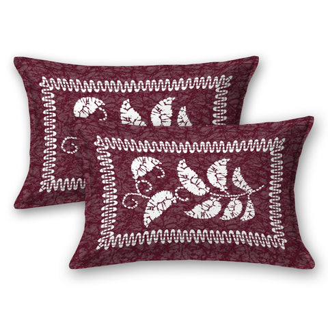 SheetKart Jaipuri Traditonal Sanganeri Print 144 TC Cotton Double Bedsheet with 2 Pillow Covers, Chocolate