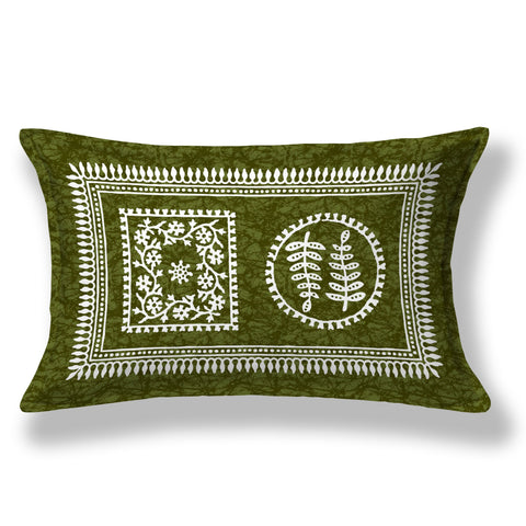 SheetKart Blossoms 100% Pure Cotton Jaipuri Printed Bedsheet for Single Bed with 1 Pillow Cover, Traditional Ethnic Bed Cover - Aero Green
