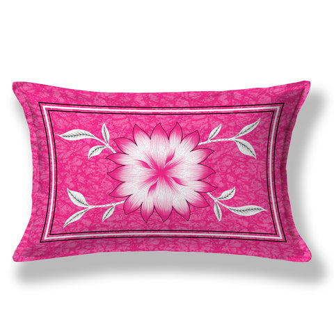 SheetKart Blossoms 100% Pure Cotton Jaipuri Printed Bedsheet for Single Bed with 1 Pillow Cover, Traditional Ethnic Bed Cover - Shell Pink